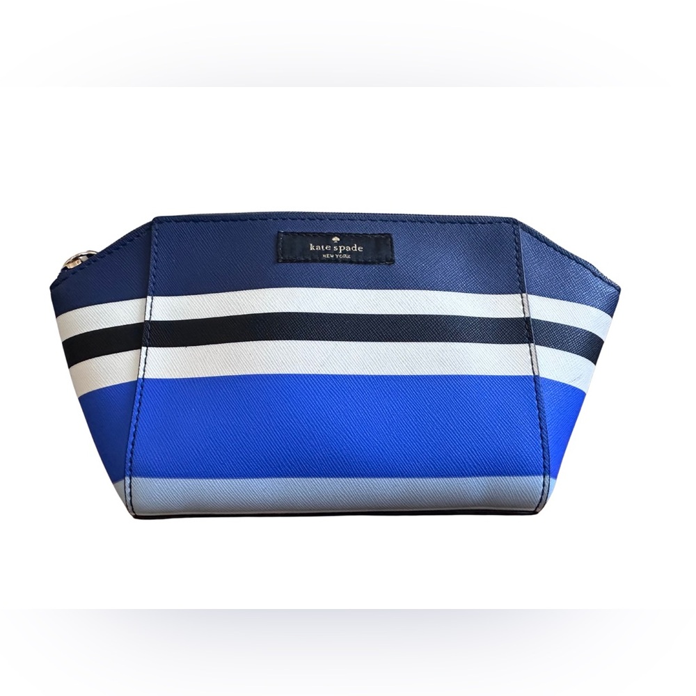 kate spade Navy, Royal Blue & White Striped Cosmetic Pouch